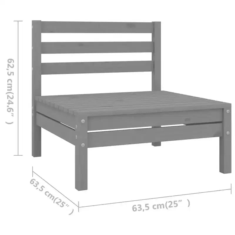 vidaXL Garden Lounge Set Natural Pine Solid Pine Wood Five-Piece Modular