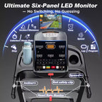 Easter Special 4-in-1 Folding Treadmill with Bluetooth Speakers, APP Control & LED Display, 5HP, 12MPH