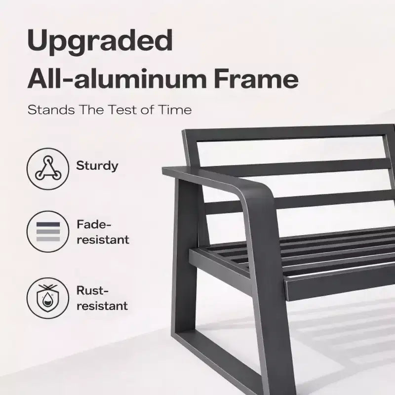 Modern 4-Piece Aluminum Outdoor Patio Furniture Set with Cushions, Weather-Resistant Conversation Seating for Patio or Garden-Panipeachy