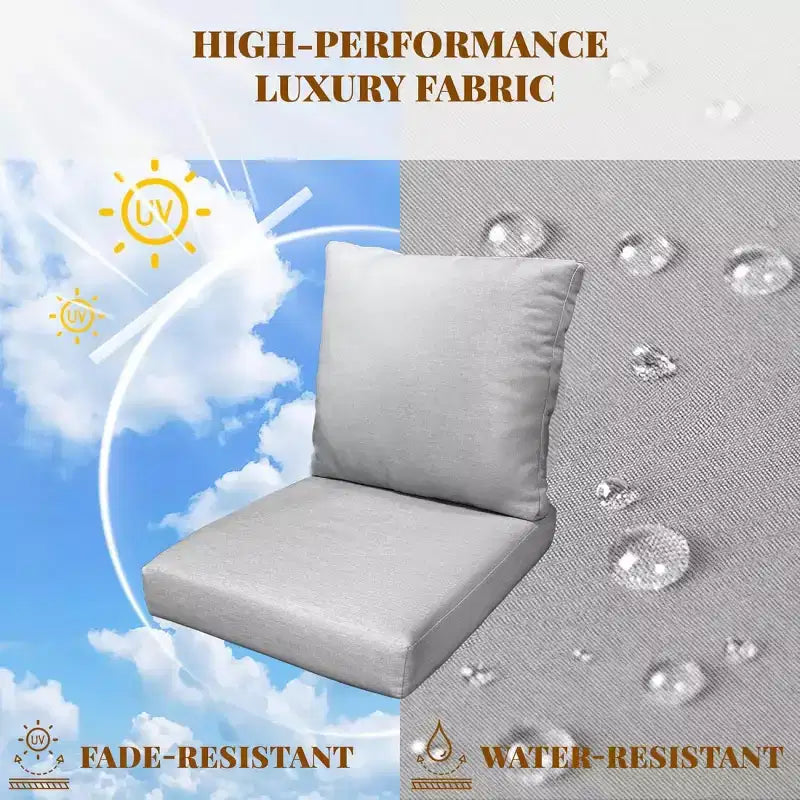 Modern 4-Piece Aluminum Outdoor Patio Furniture Set with Cushions, Weather-Resistant Conversation Seating for Patio or Garden-Panipeachy