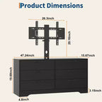 TV Stand with Mount for 32-75 Inch TVs, 6-Drawer Wood Entertainment Center, Adjustable Media Console Storage for Living Room Bedroom