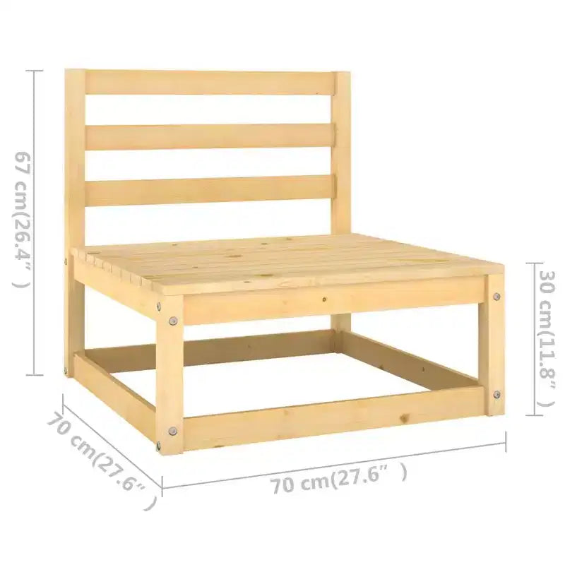 vidaXL Salon de jardin Pin massif Pin naturel Bois massif Modularité moyenne