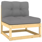 vidaXL Salon de jardin Pin massif Pin naturel Bois massif Modularité moyenne