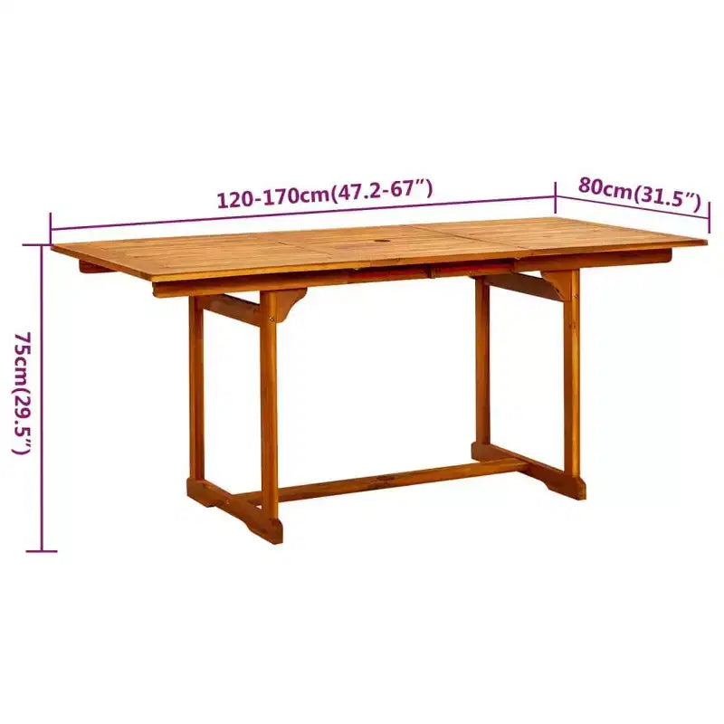 vidaXL Garden Dining Set Natural Wood Solid Acacia wood Medium