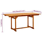 vidaXL Garden Dining Set Natural Wood Solid Acacia wood Medium