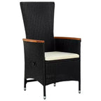 vidaXL Salon de jardin noir et blanc cassé