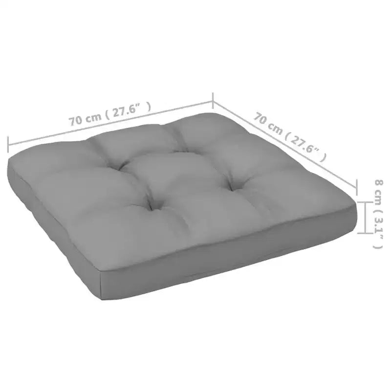 vidaXL Salon de jardin gris, Pin massif, Polyester Grand