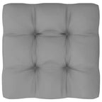 vidaXL Salon de jardin gris Bois de pin massif, 100 % polyester, ensemble de 9 pièces