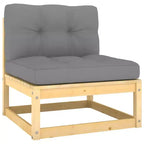 vidaXL Salon de jardin Bois de pin massif Bois de pin massif, 100 % polyester