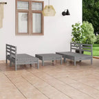 vidaXL Salon de jardin gris en pin massif Modulable moyen