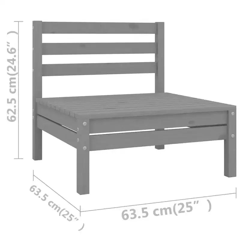 vidaXL Garden Lounge Set Grey Solid pinewood Modular Garden Lounge Set