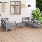 vidaXL Garden Lounge Set Grey Solid pinewood Modular Garden Lounge Set