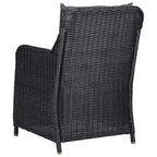 vidaXL Dining Set Black,Rattan,Dark Grey,Wood