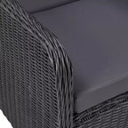 vidaXL Dining Set Black,Rattan,Dark Grey,Wood