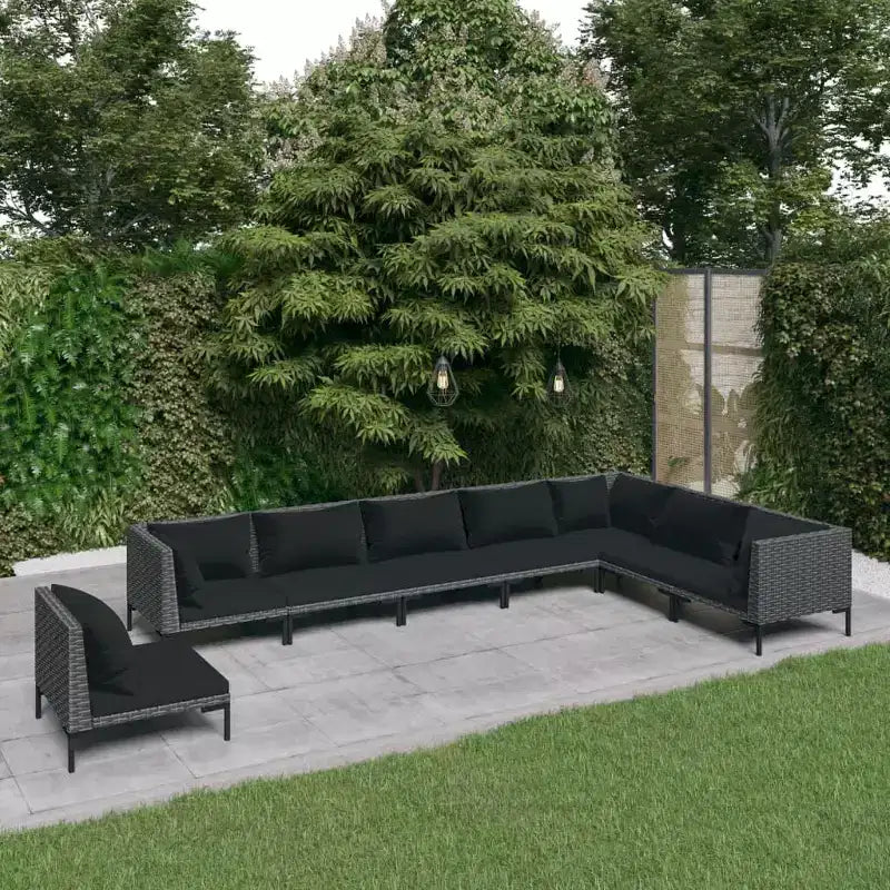 vidaXL Garden Lounge Set Dark Grey, Black