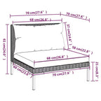 vidaXL Garden Lounge Set Dark Grey, Black