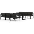 vidaXL Garden Lounge Set Anthracite Aluminum Large Modular