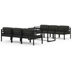 vidaXL Garden Lounge Set Anthracite Aluminum Large Modular