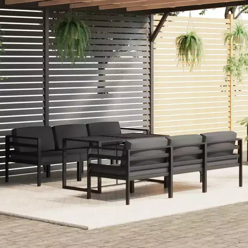 vidaXL Salon de jardin anthracite en aluminium grand modulable