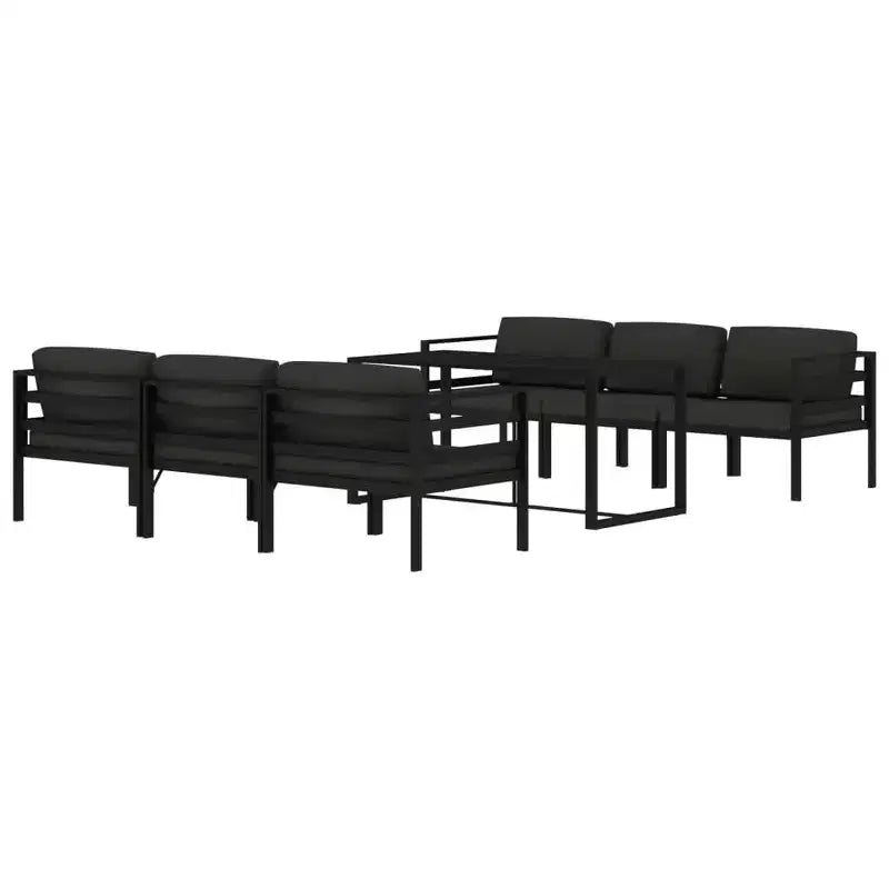 vidaXL Salon de jardin anthracite en aluminium grand modulable