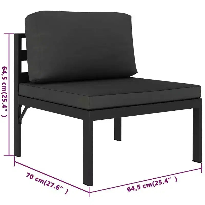 vidaXL Salon de jardin anthracite en aluminium grand modulable