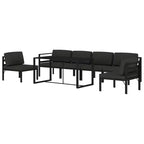 vidaXL Salon de jardin anthracite aluminium, 100% polyester, 7 pièces