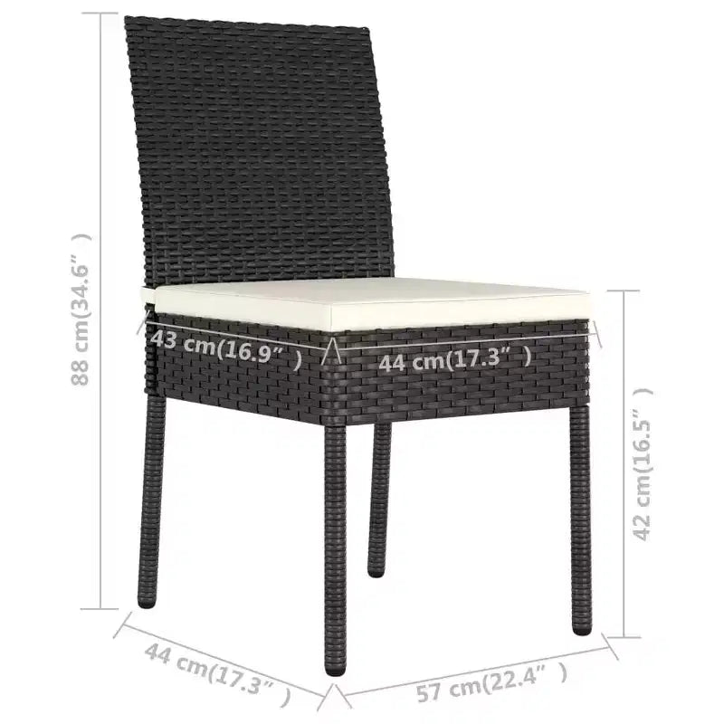 vidaXL Dining Set Poly rattan Durable Dining Set Rectangular