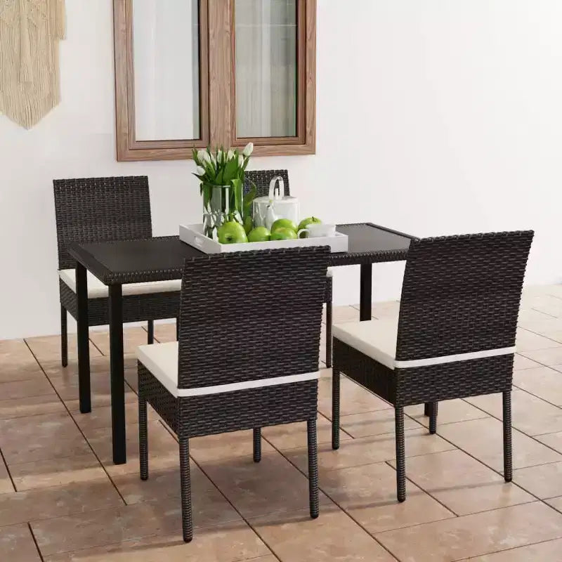 vidaXL Dining Set Poly rattan Durable Dining Set Rectangular