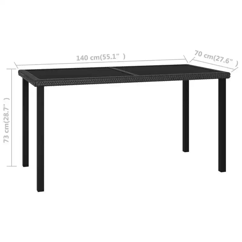 vidaXL Dining Set Poly rattan Durable Dining Set Rectangular