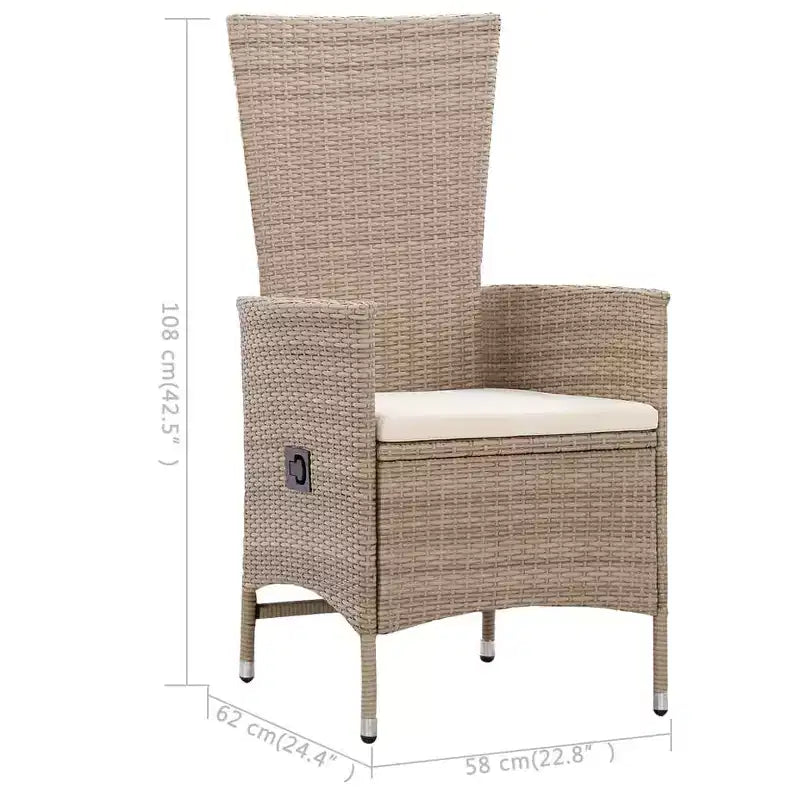 vidaXL Dining Set natural wood tone