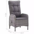 vidaXL Ensemble repas de jardin Bois d'acacia massif Housses amovibles