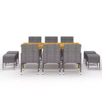 vidaXL Ensemble de salle à manger Table : Chaises : Coussins :