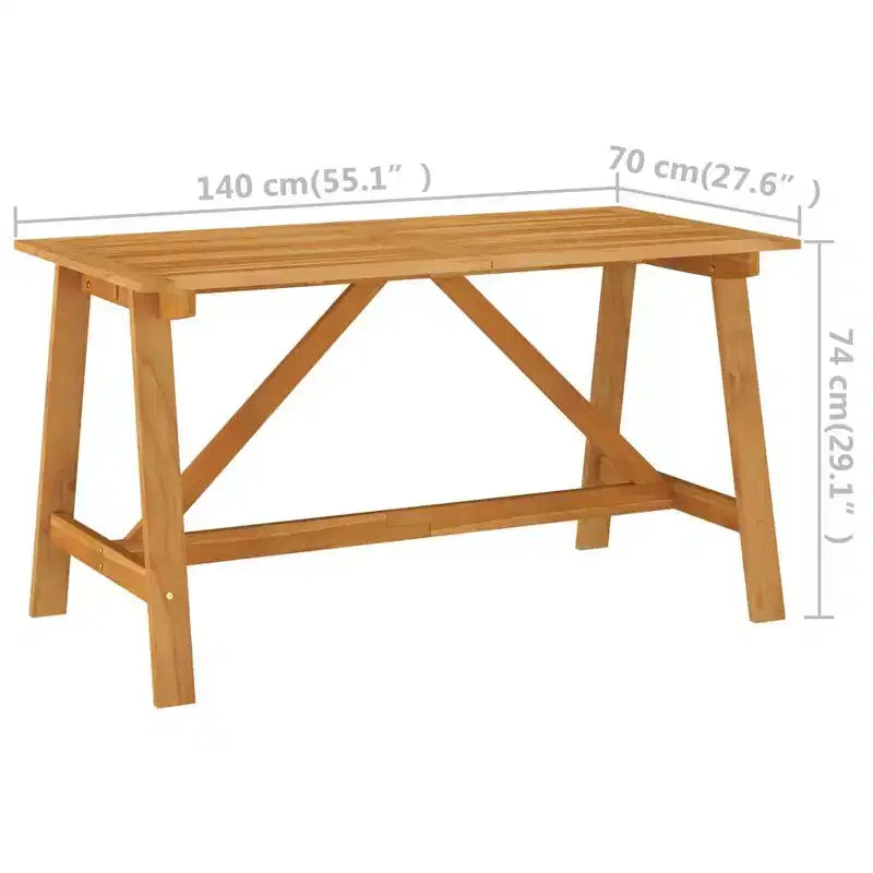vidaXL Outdoor Dining Set Rich Wood Brown Solid Acacia Wood Medium