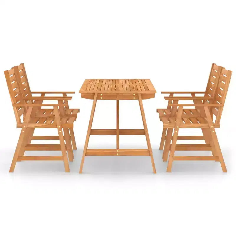 vidaXL Outdoor Dining Set Rich Wood Brown Solid Acacia Wood Medium