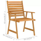 vidaXL Outdoor Dining Set Rich Wood Brown Solid Acacia Wood Medium