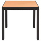 vidaXL Ensemble de salle à manger noir et marron résine tressée, bois composite, aluminium Compact
