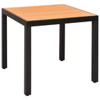vidaXL Ensemble de salle à manger noir et marron résine tressée, bois composite, aluminium Compact