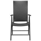 vidaXL Dining Set Black and Brown PE Rattan, WPC, Aluminum Standard