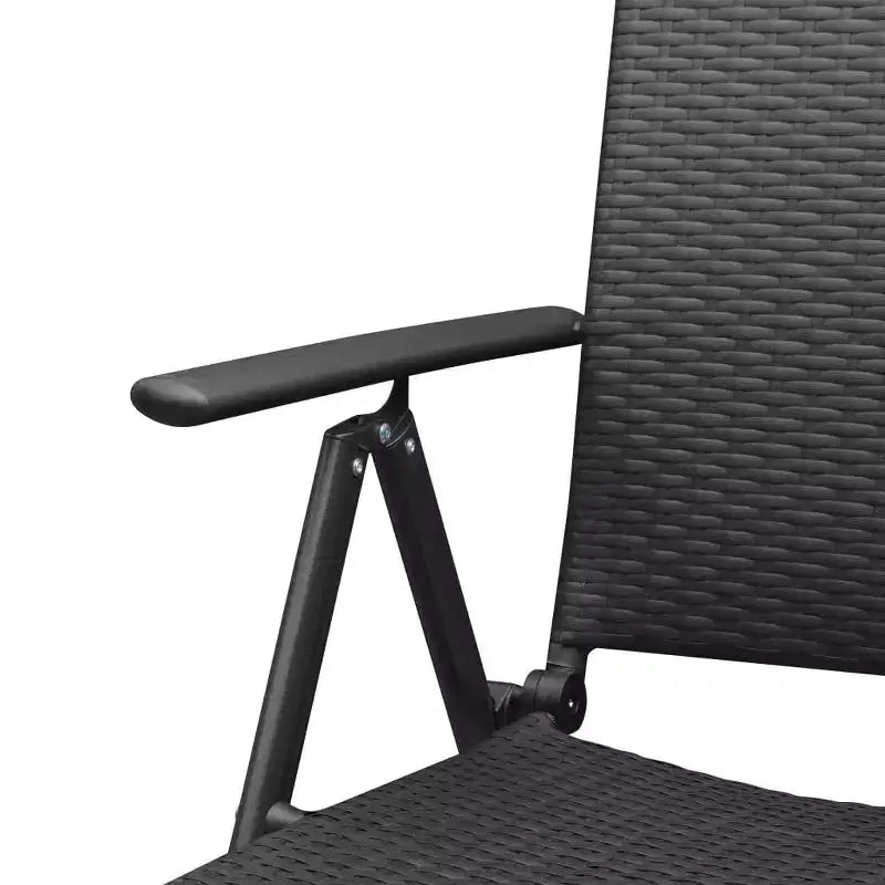 vidaXL Dining Set Black and Brown PE Rattan, WPC, Aluminum Standard