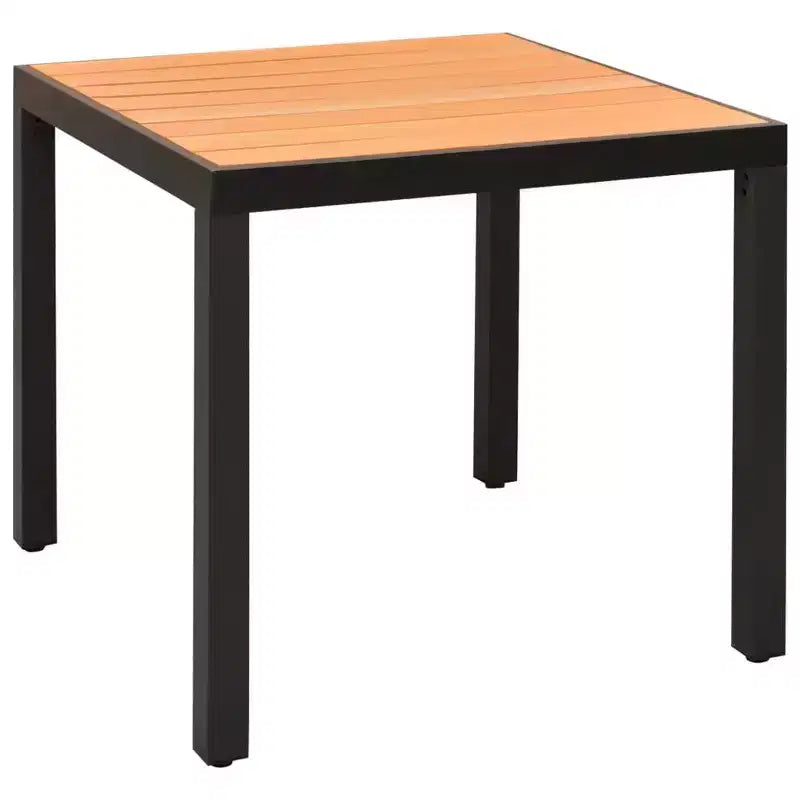 vidaXL Dining Set Black and Brown PE Rattan, WPC, Aluminum Standard