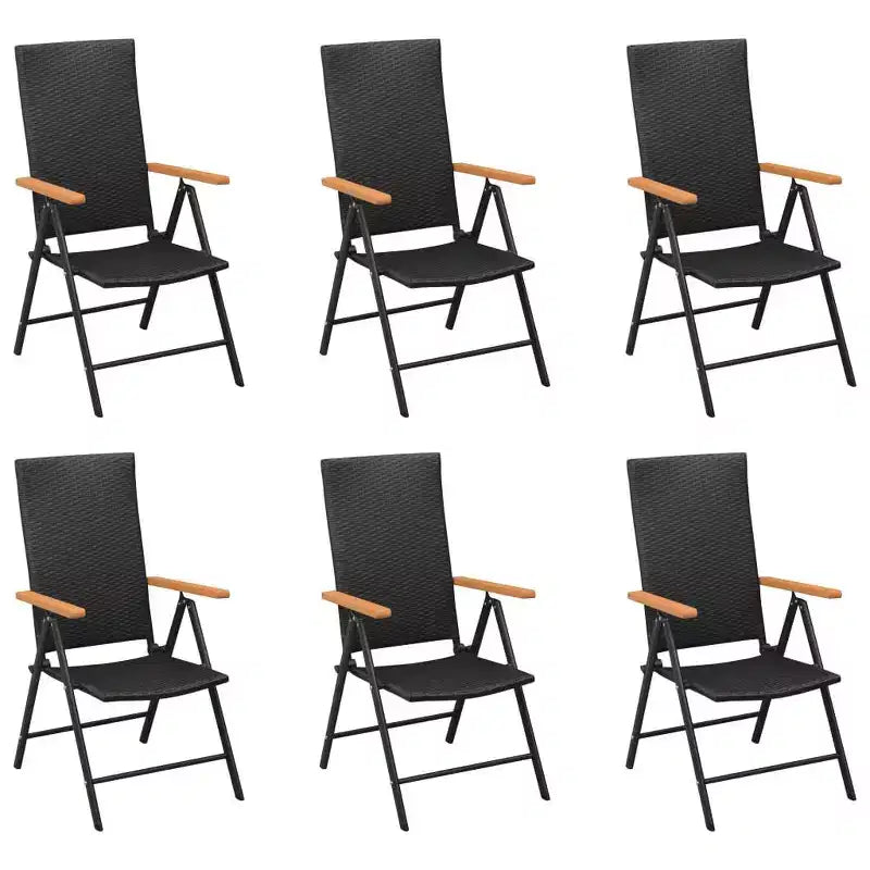 vidaXL Dining Set Black and Brown Aluminum Frame, PE Rattan, WPC Large