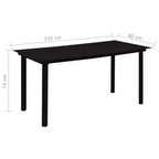 vidaXL Ensemble de salle à manger Noir Verre Standard Durable