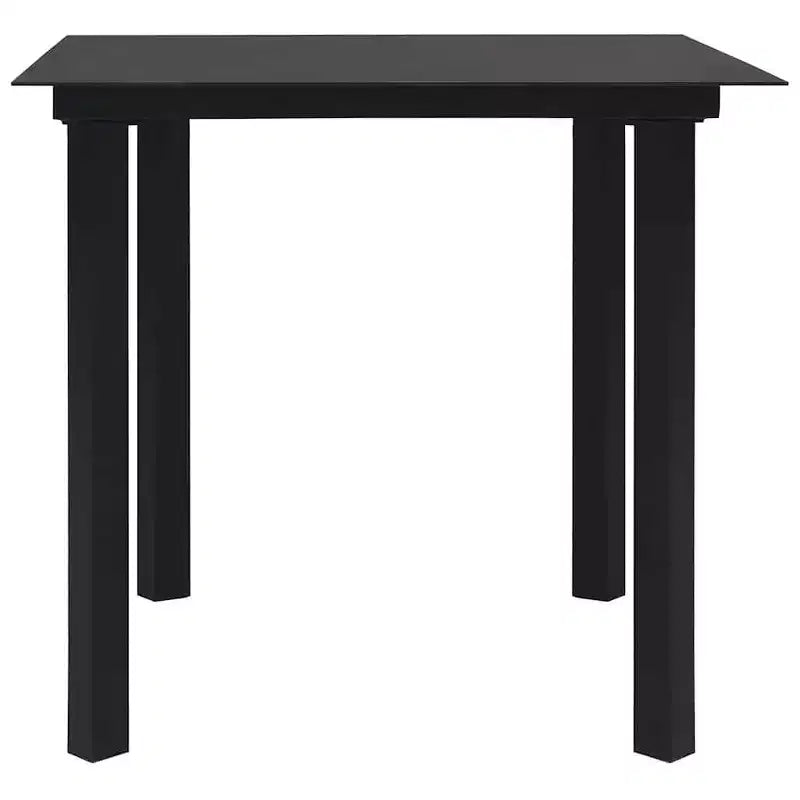 vidaXL Ensemble de salle à manger noir Verre, Acier thermolaqué, Rotin synthétique creux