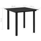 vidaXL Ensemble de salle à manger noir Verre, Acier thermolaqué, Rotin synthétique creux