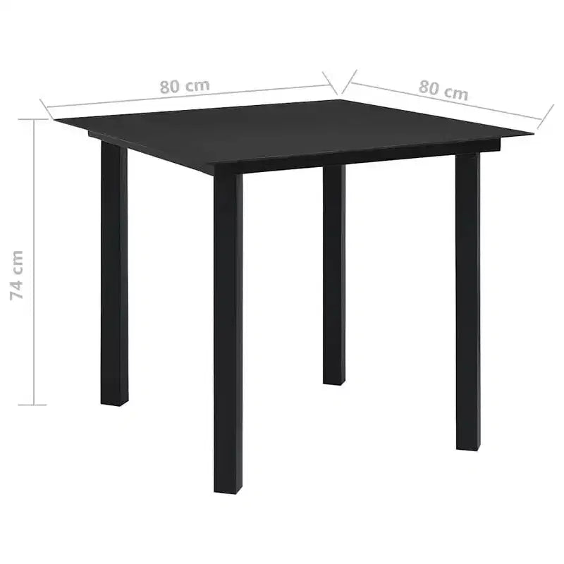 vidaXL Ensemble de salle à manger noir Verre, Acier thermolaqué, Rotin synthétique creux