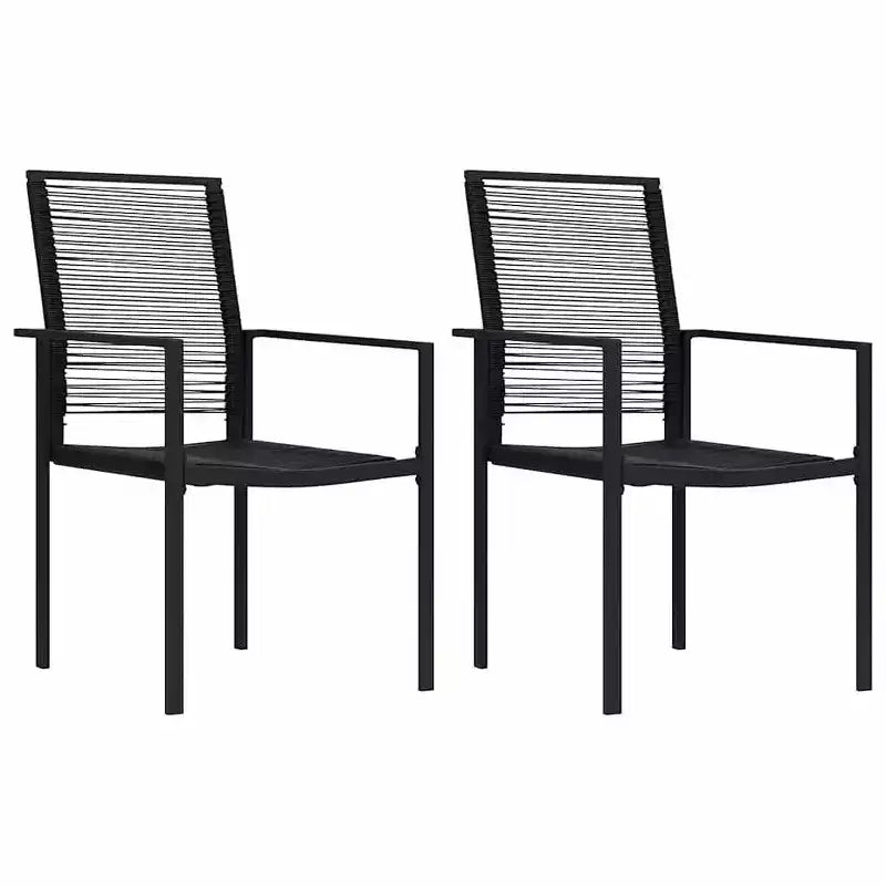 vidaXL Ensemble de salle à manger noir Verre, Acier thermolaqué, Rotin synthétique creux