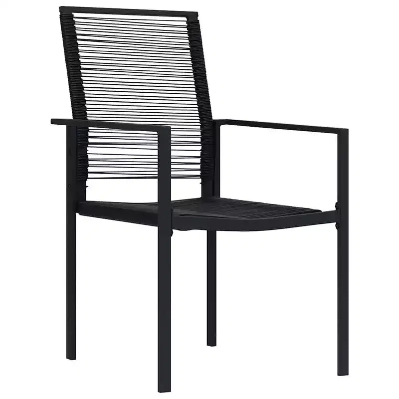 vidaXL Ensemble de salle à manger noir Verre, Acier thermolaqué, Rotin synthétique creux