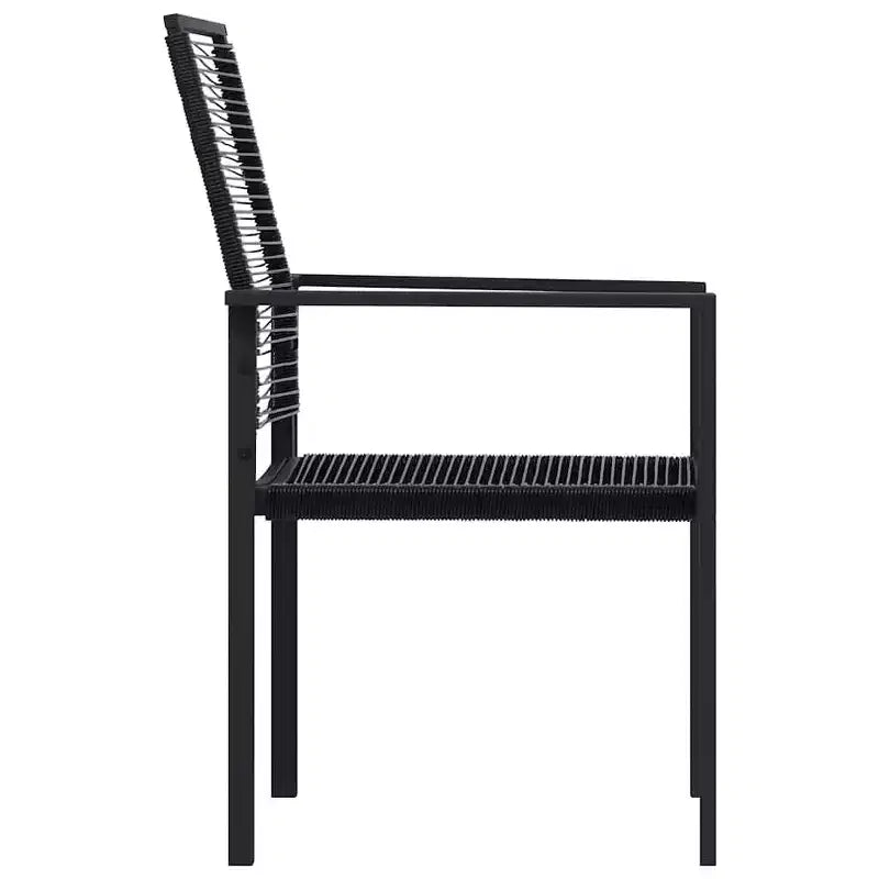 vidaXL Ensemble de salle à manger noir Verre, Acier thermolaqué, Rotin synthétique creux