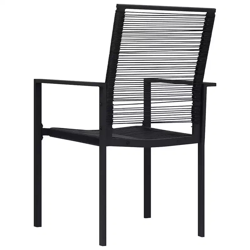 vidaXL Ensemble de salle à manger noir Verre, Acier thermolaqué, Rotin synthétique creux