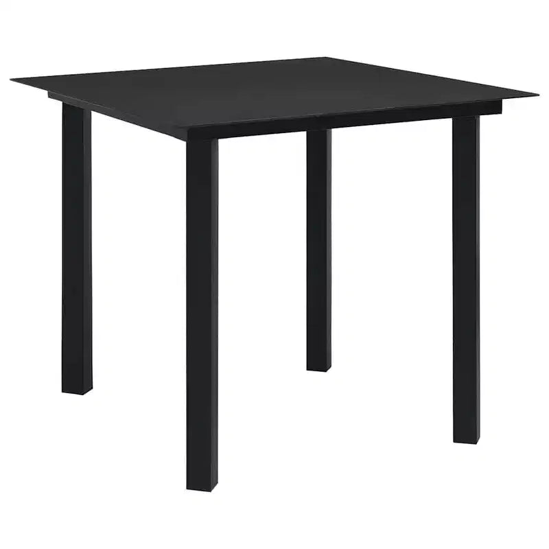 vidaXL Ensemble de salle à manger noir Verre, Acier thermolaqué, Rotin synthétique creux